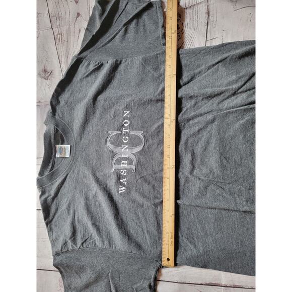 Vintage Washington DC Spell Out Embroidered Dark Gray T-Shirt Size XL - Picture 5 of 6